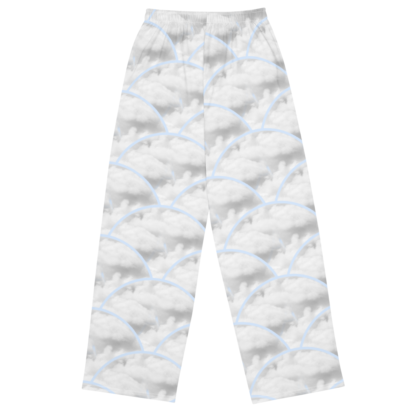Clouded Print Wide Leg Pants
