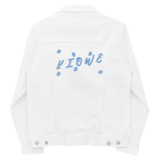Denim White Embroidered Kiowe Jacket